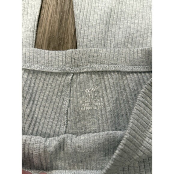 Aerie Ribbed Beloit Wide‎ Leg Pants Medium Gray - Picture 3 of 9